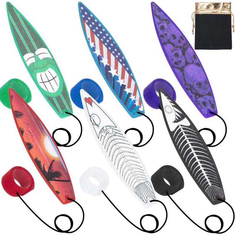 Finger Surfboard for Car Ride, 6PCS Mini Surfboard for Kids-Wind Surfboard Fingerboard for Car Window (6 Colors with Receive Bag)