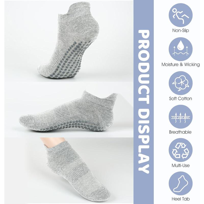 Socks for Women Men Pilates Grip Socks Non Slip Yoga Sock with Grips for Barre Barefoot Hospital Grippy Sock