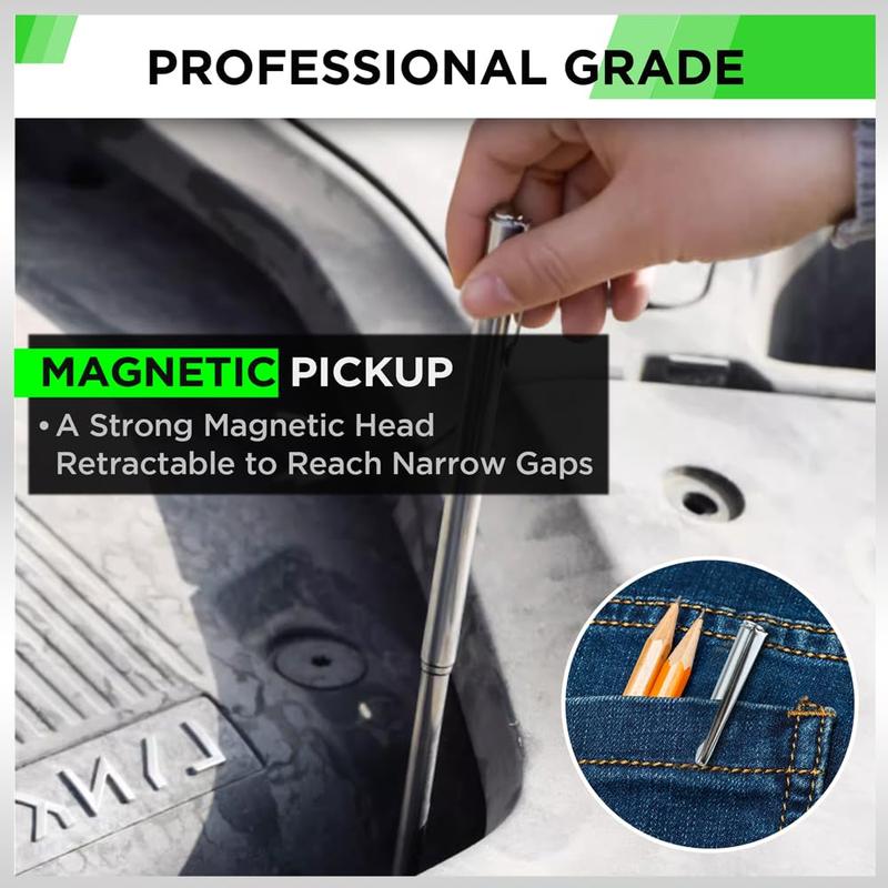 Magnetic Wristband,Magnet Belt Clip And Telescoping Magnetic Grabber,Gifts for Dad, Tool Gift for Men