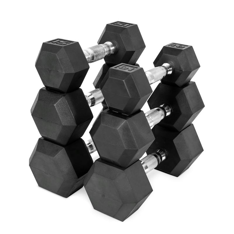 CAP Barbell, 10lb Rubber Hex Dumbbell, Single Or Pair