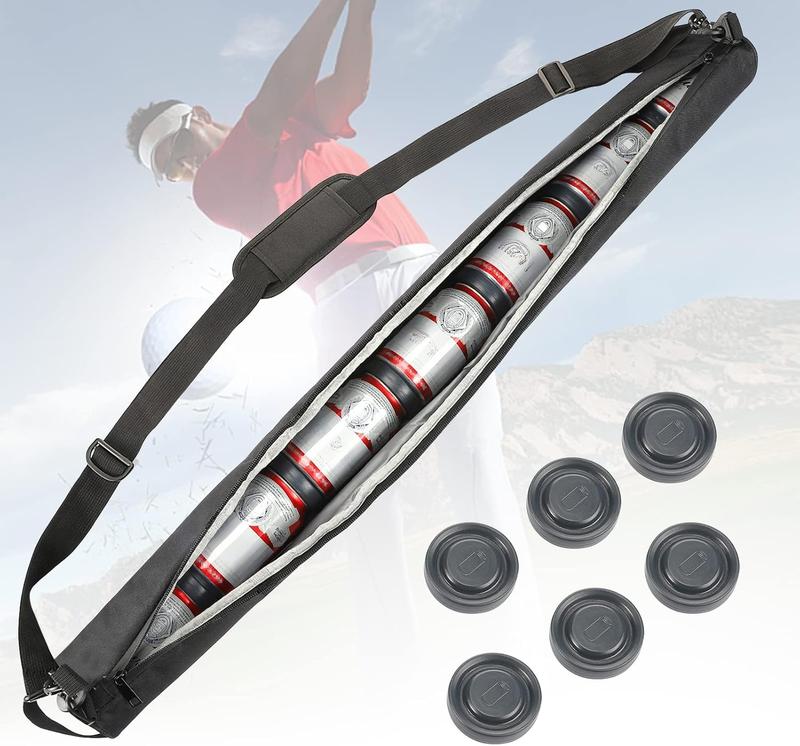 Golf Cooler Sleeve with 6 Ice Pucks- 7 Cans Golf  Cooler Bag Golf  Sleeve for Golf Bag to Keep Drinks Cold for Hours-  Golf Gift Golf Accessories for Fathers Men Women Golf Lovers