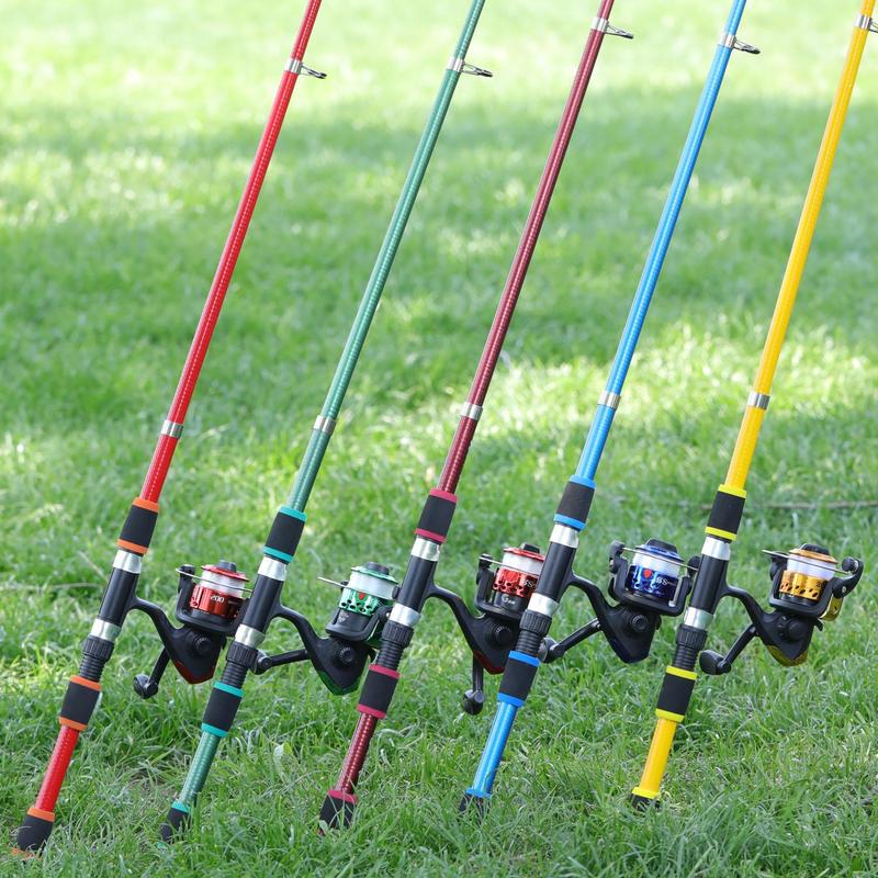 Fishing Pole Set, Father's Day Gift, 1 Set Including 1 Count 6 Section Telescopic Fishing Rod, 1 Spinning Reel, 1 Fishing Line, Assorted Fishing Lures and Fishing Hook, Saltwater Travel Outdoor Recreation Equipment for Flyfishing, Fishing Supplies