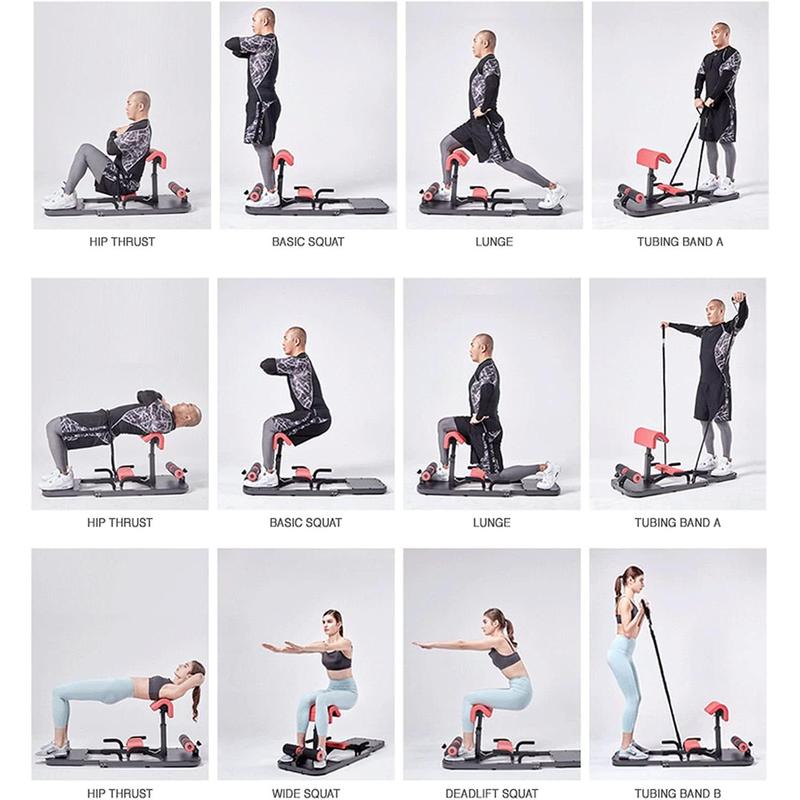 Hip Thrust Machine with High Resistance and Protectors Pad - 3D High Density Polyurethane Cushion - Premium Squat for at Home Gym-Comes with Handles to Exercise Your Arms