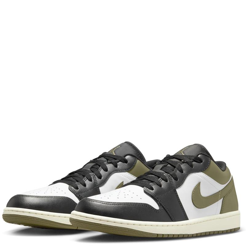 Nike Air Jordan 1 Low Black Toe Medium Olive 553558-092 Men's Fashion Sneaker New