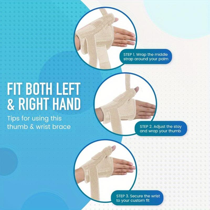 1pc Polyester Wrist Thumb Support Brace, Breathable Tendonitis Arthritis Guard, Flexible Splint for Right and Left Hand, Sports Medical Bandage, Hand Wash Only