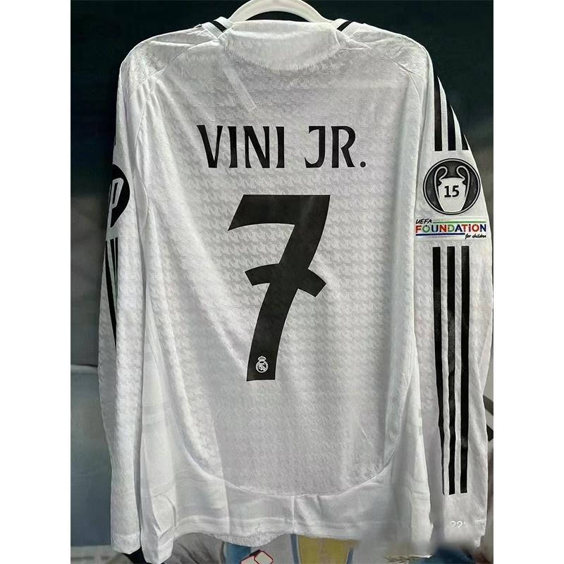 Soccer jersey RM Fan version # 7 VINI Long sleeves 24-25 home Madrid jersey White