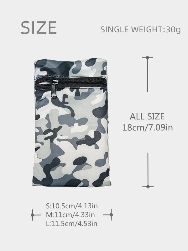 Camo Print Sports Wrist Bag, Zipper Design Portable Sports Wrist Pouch For Running Cycling Outdoor Activities