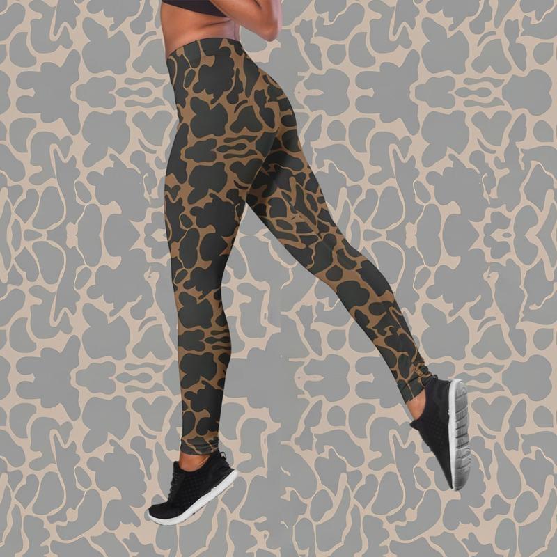 Outdoors Deer Badge Camo Legging Set Combo for Women - Cute 3D Hoodie Leggings