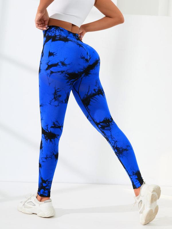 Women's Tie Dye Print High Waist Sports Gym Leggings, Sporty Comfy Skinny Pants, Workout Clothes Women, Gym Clothes Women, Fall Clothes, Sport & Outdoor Back To School Clothing for Yoga Gym Workout Running, Fall Outfits 2024, Fall Outfits, Fallfreshness