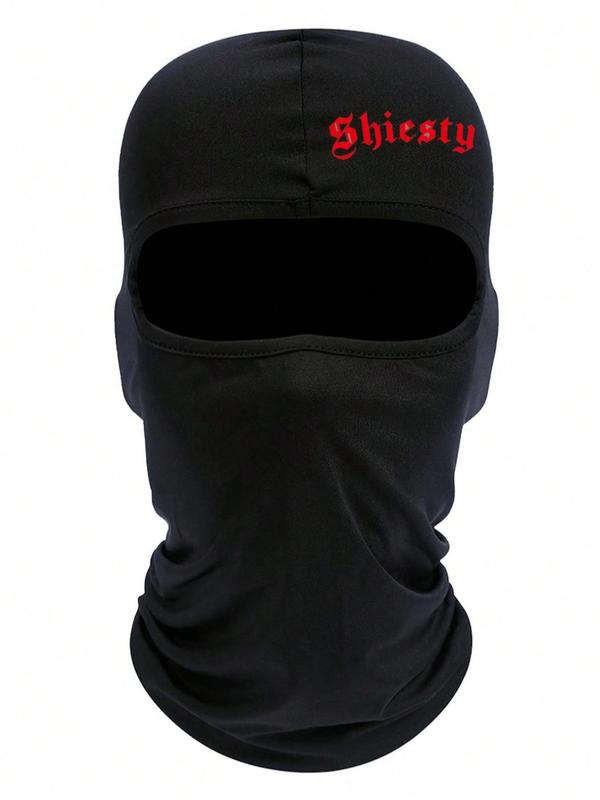 Unisex Sporty Letters Print Balaclava Mask, Trendy Soft Windproof Face Covering for Men & Women, Sun Protection Face Mask for Outdoor Activities