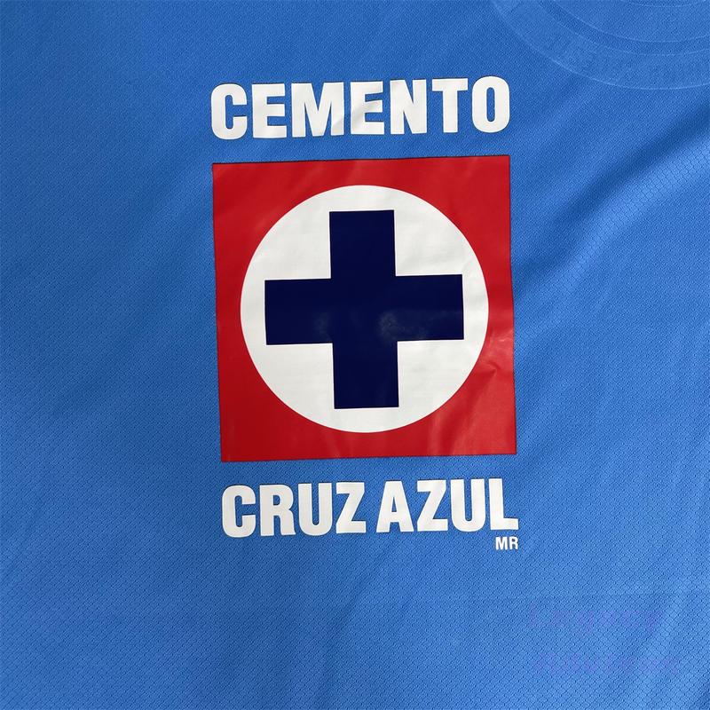 24 25 MEXICO CRUZ AZUL LIGA MX Home Long Sleeve Soccer Jersey Quick Dry Fan Edition