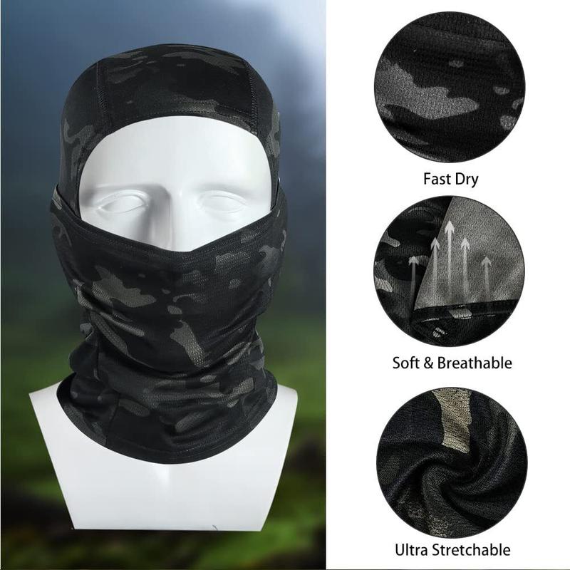 Camo Balaclava Face Mask UV Protection Ski Sun Hood Tactical Masks for Men Women