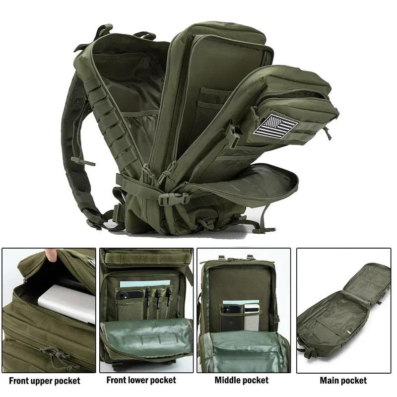 45L Tactical Backpack Men Outdoor Tactical Backpacks Large Capacity Man Women 3 Days Molle Hiking Bags For Outdoor Trekking Camp