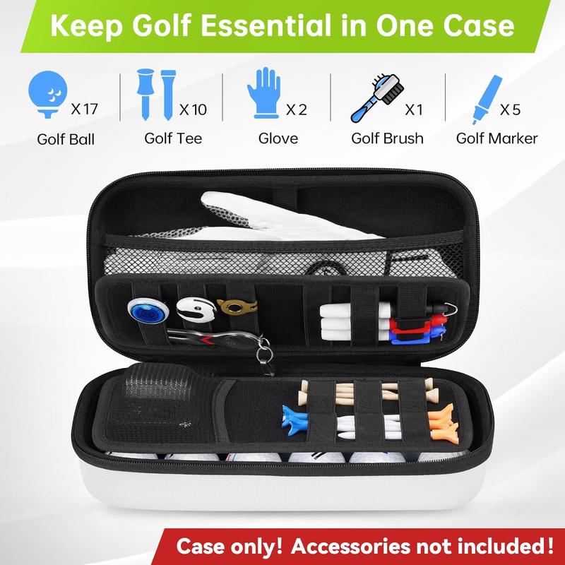 YOREP Golf Glove Holder with Removable Golf Glove Shaper, Protective Hard Shell Golf Accessories Case Bag with 2 Dividers Fits Balls, Tees, Markers, Divot Tools, Golf Essentials, Golf Gifts for Men