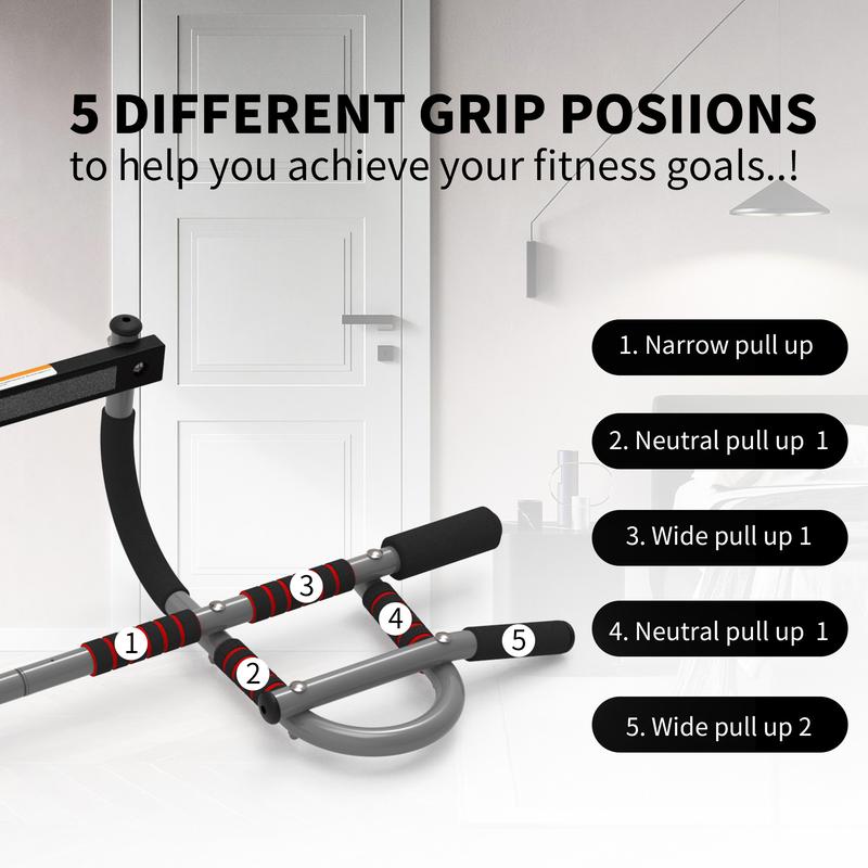 Pull-Up Bar For Door Frame Adjustable Portable Upper Body Fitness Workout For Home Gyms