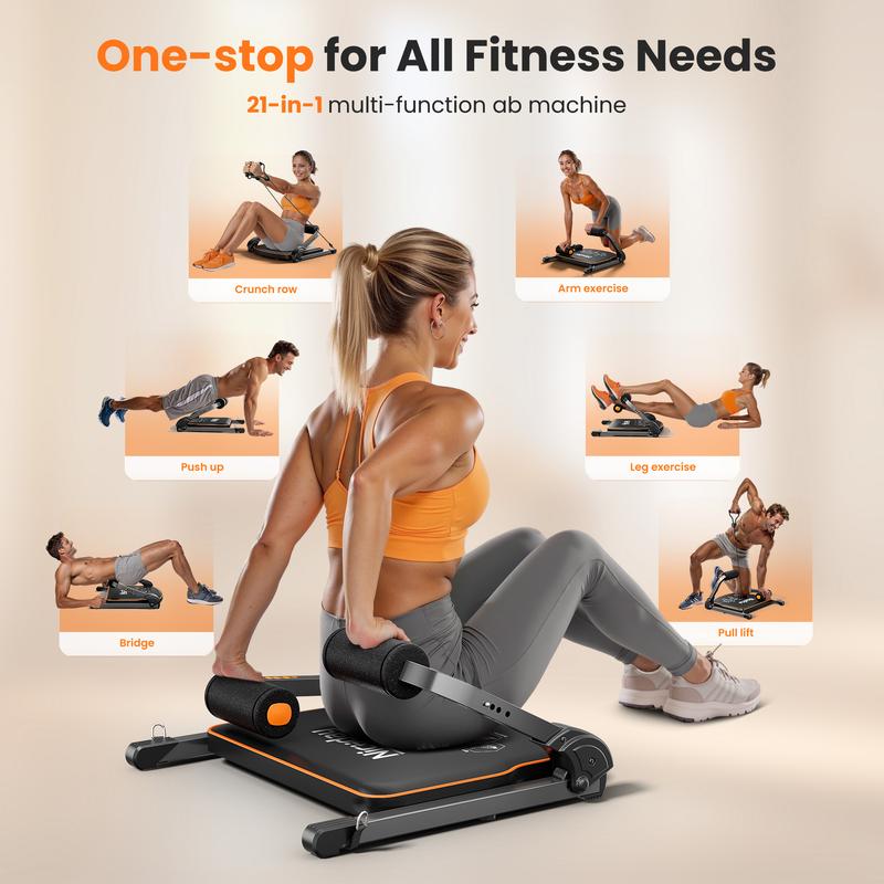 Niceday Ab Workout Machine – Ultimate Core & Stomach Trainer, Crunch & Sit-Up Machine w  Resistance Bands, Perfect for Home Gym, 330 lb Capacity