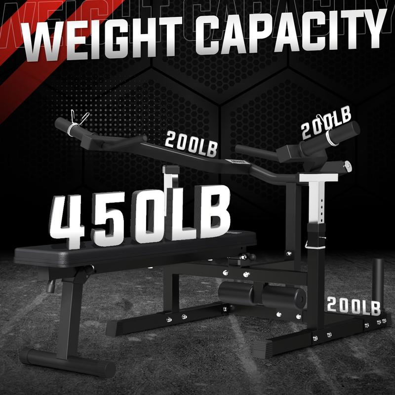 4-in-1 Compact Bench Press with Independent Convergence Arm, Adjustable Flat Tilt Stool, Suitable for Chest, Abdominal Muscle Training, Shoulder Home Fitness Equipment, Load-Bearing 1250 Lbs