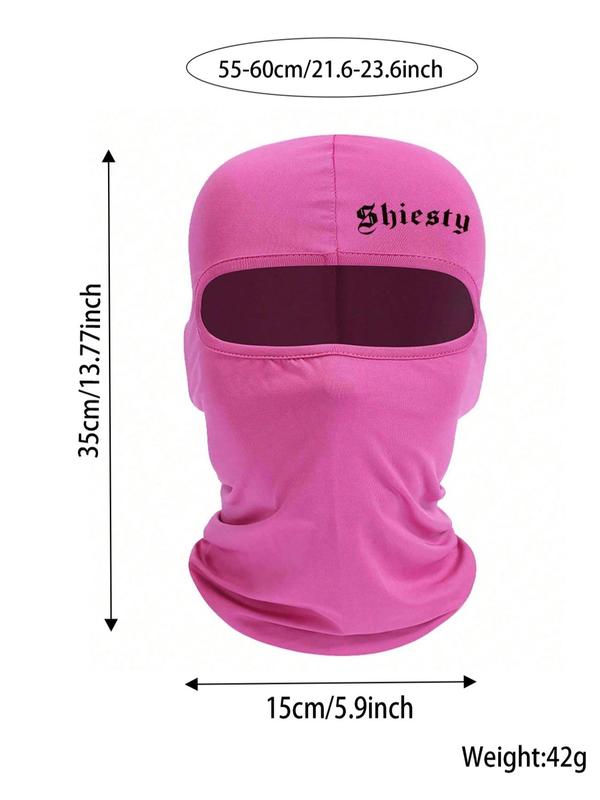 Unisex Sporty Letters Print Balaclava Mask, Trendy Soft Windproof Face Covering for Men & Women, Sun Protection Face Mask for Outdoor Activities