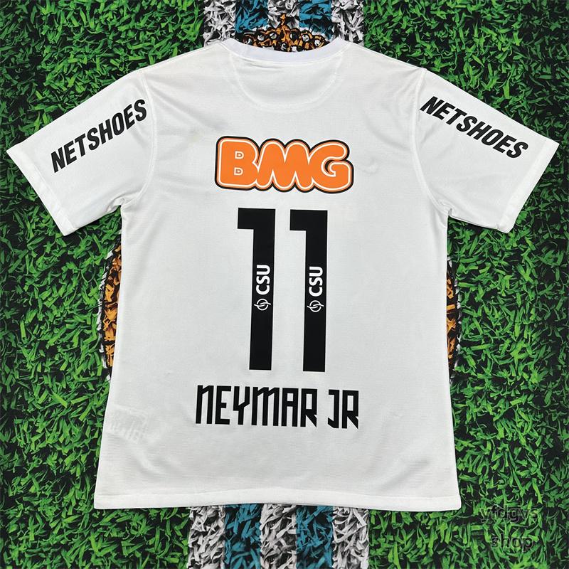 11-12 Barclays Premier League Santos Home No. 11 Neymar Short Sleeve Vintage Soccer Jersey