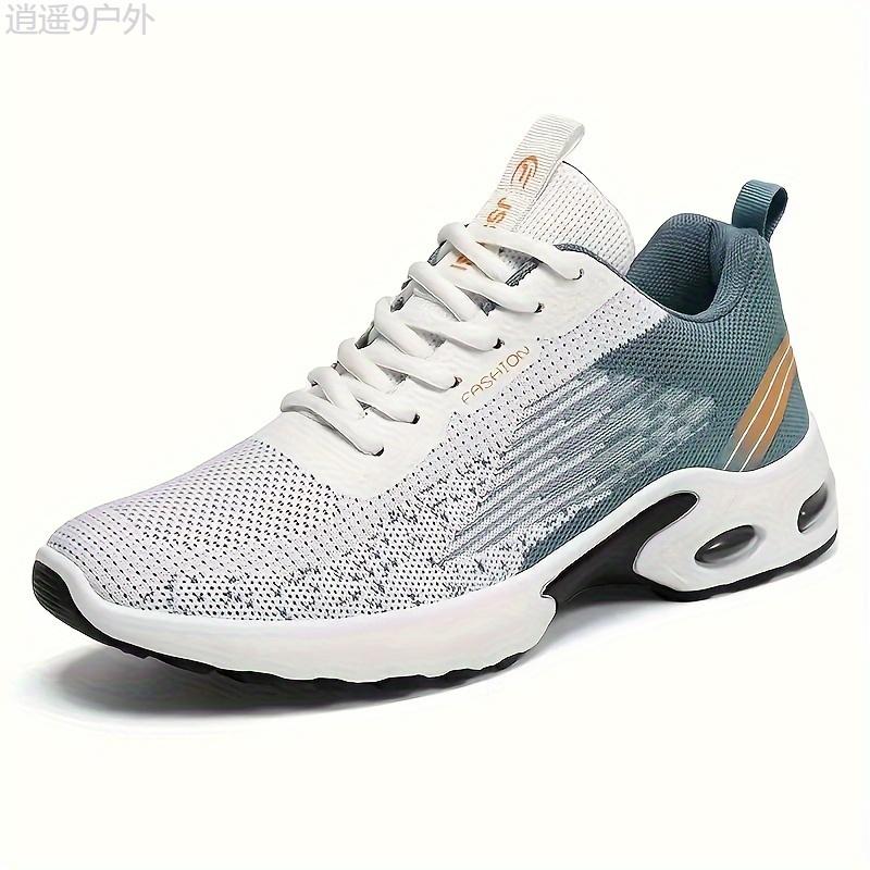 Men's Road Running Shoes, Stability Pronation, Sports & Outdoor, Lace-Up Closure, Low Top Design, Fabric Upper & Insole, Rubber Sole, Geometric Pattern, All-Season