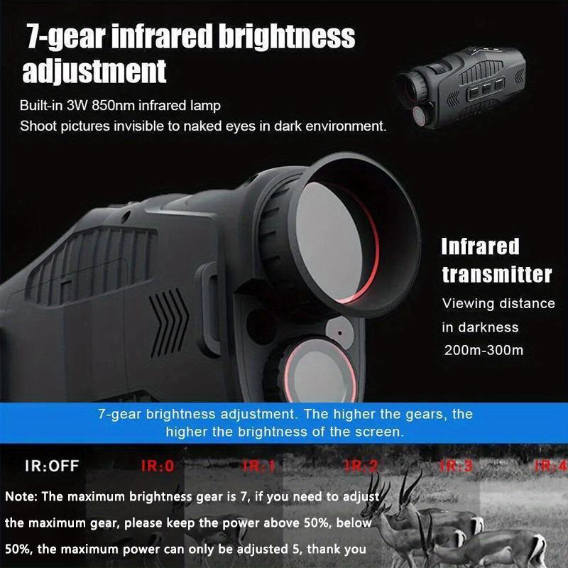 Hd 1080p Night Vision Monocular, Fall Gifts, Portable Rechargeable 10x Digital Zoom Infrared Night Vision Telescope, Outdoor Monocular, Fall Gift, Christmas Gift