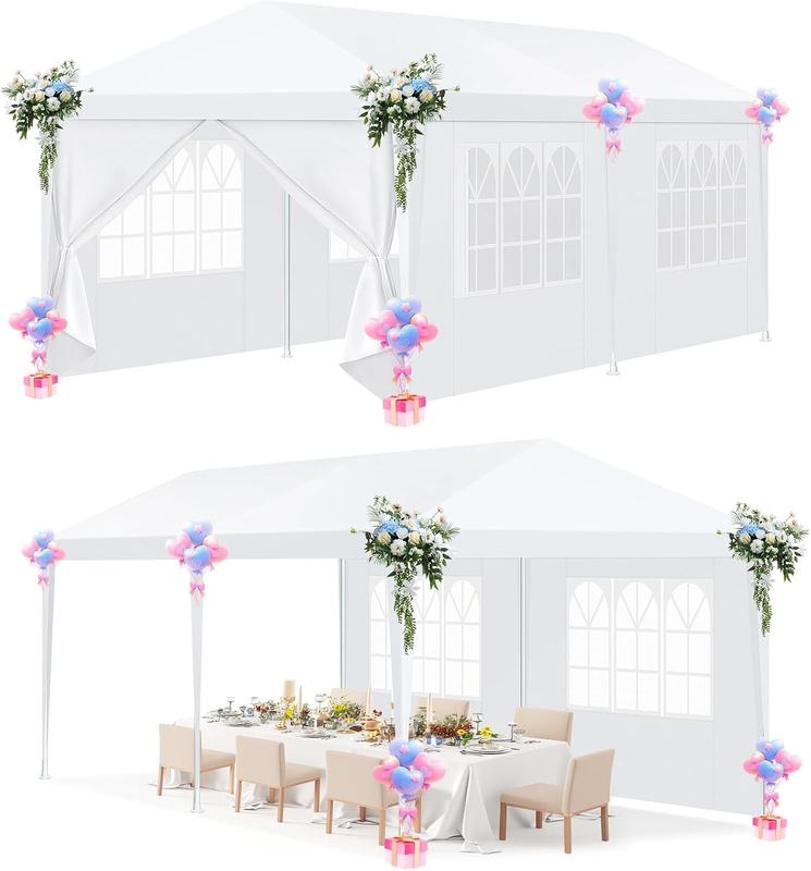 COBIZI 10'x20' Party Tent, Large Canopy Tent for Weddings, BBQ, Parties, Patio Camping Gazebo, Waterproof