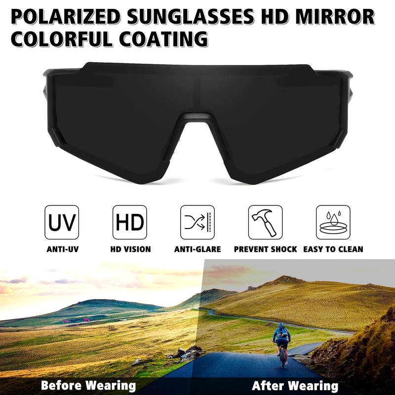 Polarized Sports Sunglasses for Men Women,Driving Fishing Cycling Mountain Bike Sunglasses UV400 Protection