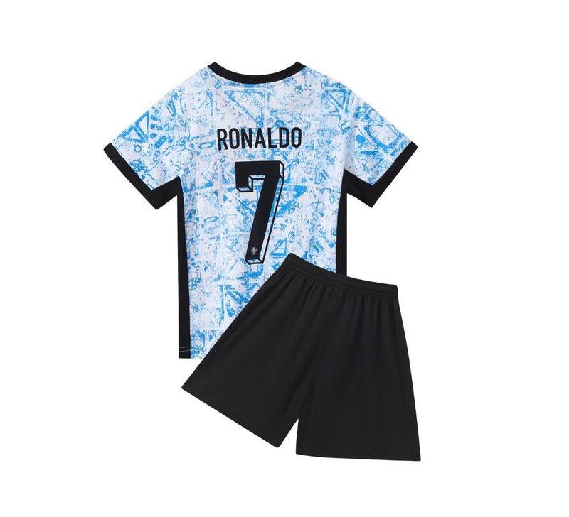 New Ronaldo Jersey 2024 Portugal Away Jersey Football Training Uniforms Matching Shorts Sock Set