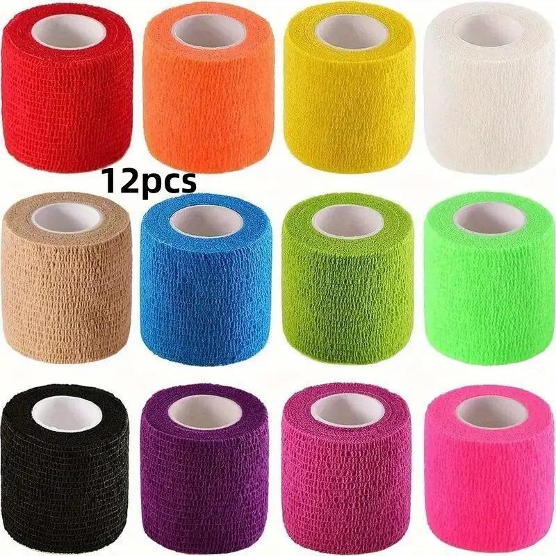 Self Adhesive Elastic Bandage, 12pcs Stretch Tape, Multifunctional Sports Bandage for Wrist and Ankle Protection, Sports & Outdoor Accessories