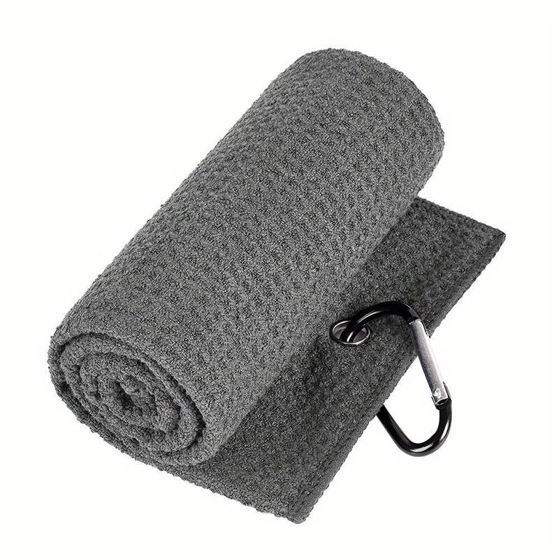 30*50cm Waffle Pattern Golf Towel with Carabiner Clip, Hook Design Golf Accessories for Men