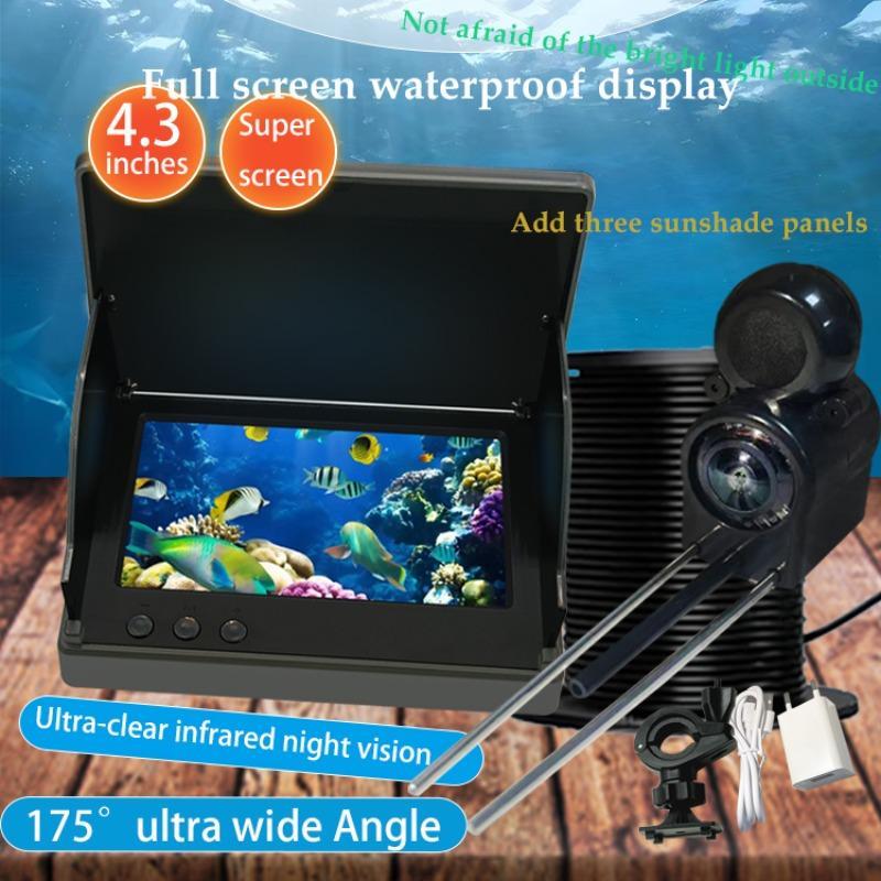 4.3 Inch Fish Finder, 1 Set 1080P Color Monitor & 20M 15M 30M Length, Underwater Fishing Camera, Ice Sea River Fishing Accessories