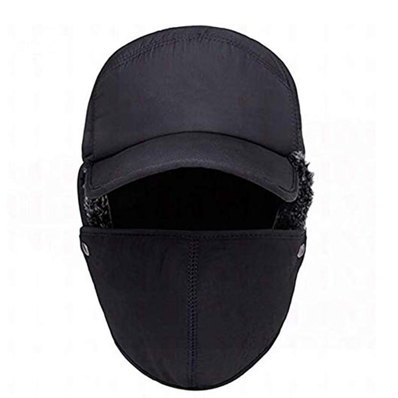 Winter Warm Hat, Thicken Faux Fur Outdoor Sports Hat with Removable Face Mask, Outdoor Sports Accessories for Skiing Skating Climbing Cycling, Christmas Gift