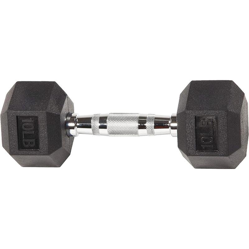 Balancefrom Rubber Encased Hex Dumbbell in Pairs, Singles or Set BalanceFrom