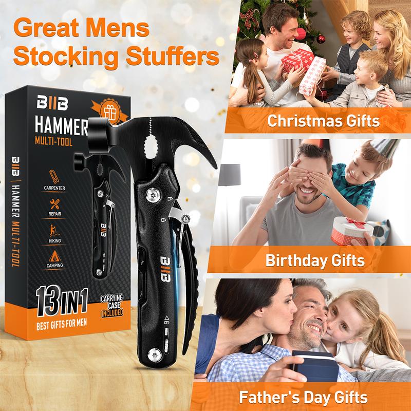 BIIB Christmas Stocking Stuffers Gifts for Men Women, 13 in 1 Multitool, Dad Gifts, Birthday Gifts for Men, Him, Grandpa, Camping Essentials Gear Tools for Men, Unique Christmas Gifts for Men