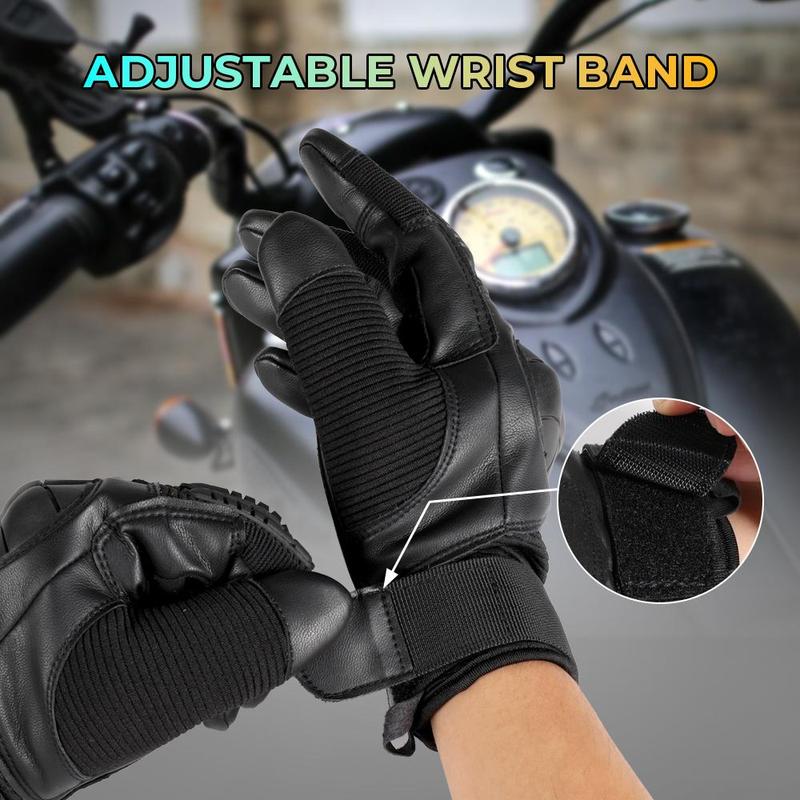 Full Finger Glove, 1 Pair Touch Screen Protective Shell Sports Gloves, Outdoor Protective Gear for Riding Motorcycle Golf Working Hiking Camping