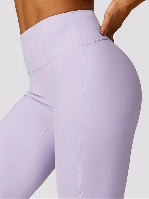 Women's Solid High Waist Sports Tummy Control Leggings, Leggings for Women, Casual Breathable Yoga Pants, Women Workout Clothes, Gym Clothes Women, Ladies Sportswear for Gym Workout Running, Fall Outfits 2024