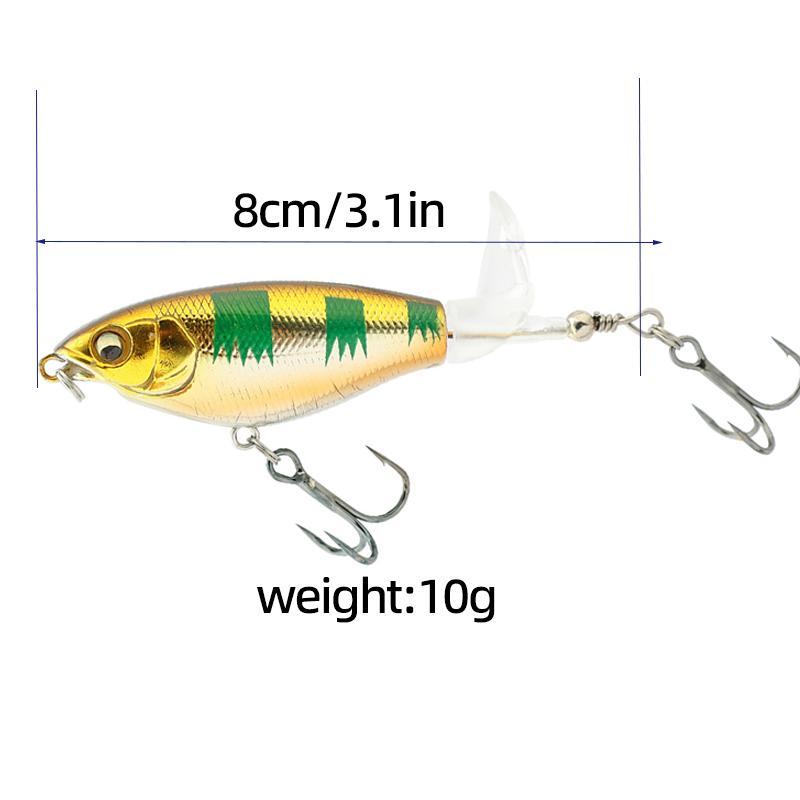 Artificial Fishing Lure with Hook, Spiral Propeller Design Fishing Bait, Floating Hard Bait, Noise Fishing Lure For Outdoor Fishing