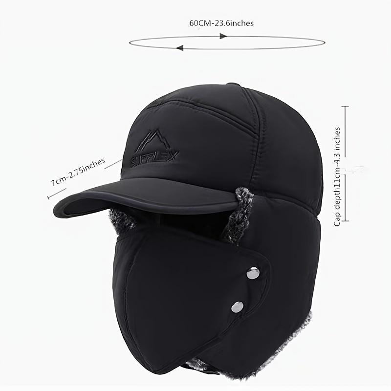 Winter Warm Hat, Thicken Faux Fur Outdoor Sports Hat with Removable Face Mask, Outdoor Sports Accessories for Skiing Skating Climbing Cycling, Christmas Gift