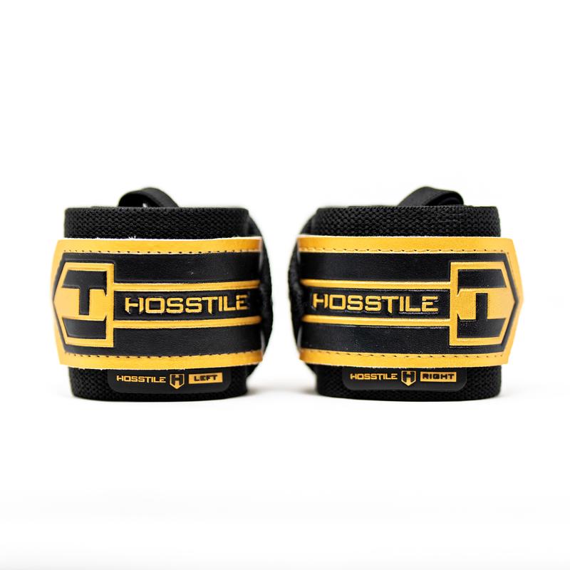 HOSSTILE Heavy-Duty Wrist Wraps - 18-Inch Adjustable with Thumb Loop & Reinforced Stitching (1 Pair)