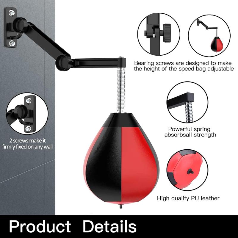 Speed Bag for Boxing,Punching Bag Wall Mount Height Adjustable Boxing Reflex Ball Speed Bag for Boxing Boxing for Adults Men&Women Kids