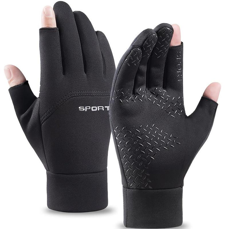 Unisex's Letter Pattern Non-slip Sports Gloves, Sporty Breathable Comfortable Gloves for Men & Women, Outdoor Sports Gloves for Fishing, Cycling, Running