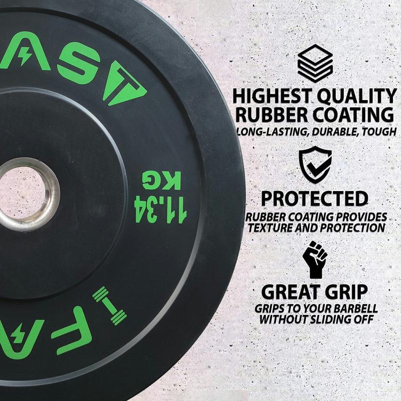 IFAST Olympic Bumper Plate High Bounce Weight Plates with 2-Inch Steel Insert Weightlifting home gym strength training weight training