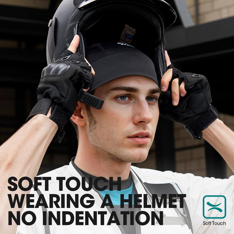 Breathable Cooling Skull Cap Helmet Liner, Sweat Wicking Cycling Running Beanie, Sun Care Motorcycle Hat for Men & Women