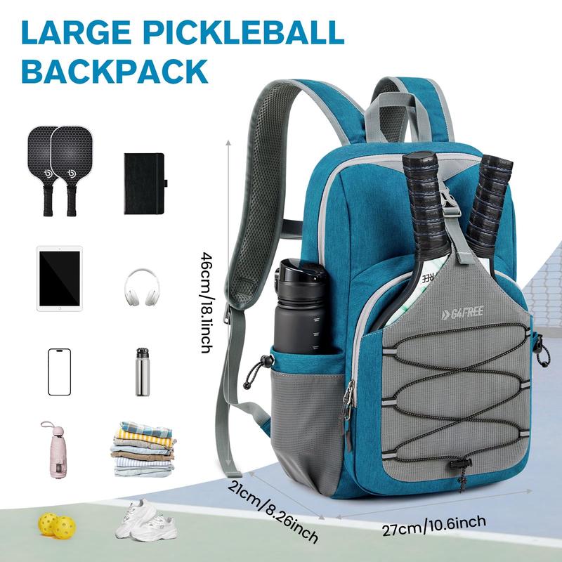 Pickleball Bag, Pickleball Backpack for Women and Men, Padel Bag Fits 2 to 4 Paddles, Gifts for Pickleball Lovers Teal Blue