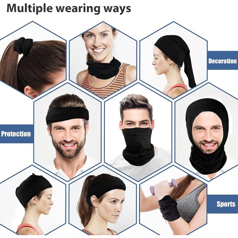 9 Pcs Soft Windproof, Face Cover for Sun Protection, Cooling Neck Gaiter Face Cover Scarf Set, Hiking Cycling, Protection Mask for Men and Women