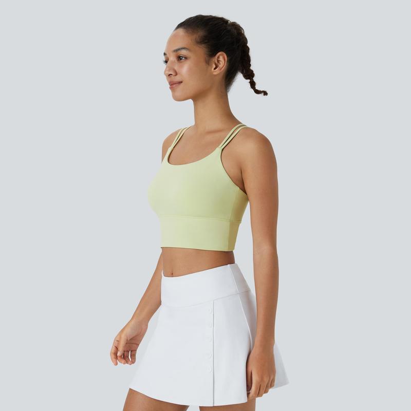 Halara Double Straps Backless Cropped Yoga Tank Top