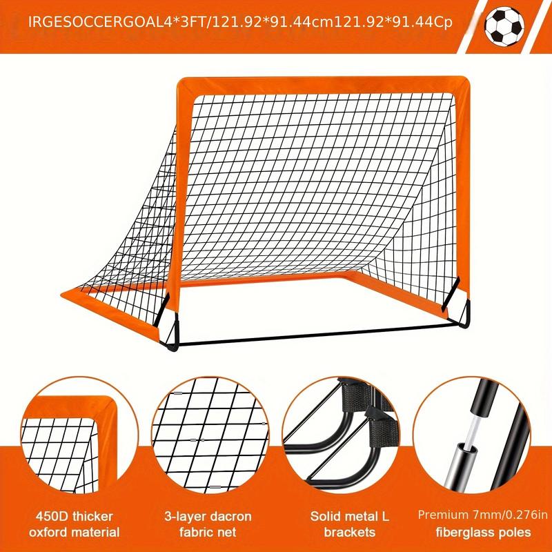 The 6*4 goal set includes 1 black goal, a No. 4 football, a pump, an agility ladder and a logo disc