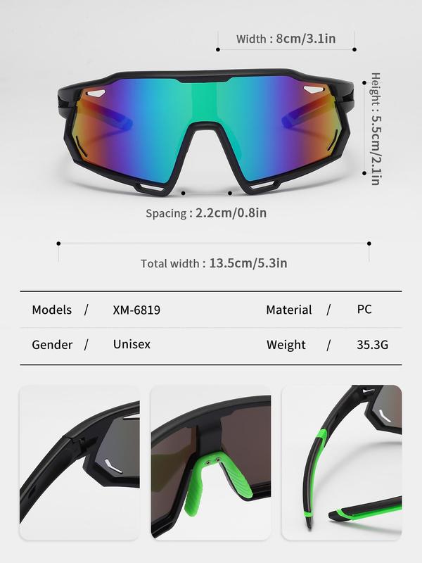 Outdoor Cycling Sports Sunglasses, Anti-uv Uv400 Lens Cut Out Design Sports Eyewear for Men & Women, Sports & Outdoor Clothes Accessories, Sunglasses for Men & Women