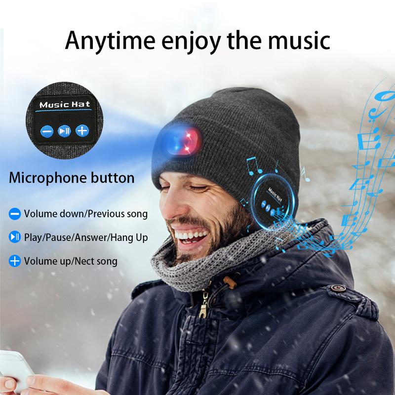 Bluetooth Music Sports Cap-Three-speed Light Source Illumination Support Night Running-Rechargeable and Water-soft Skin-friendly