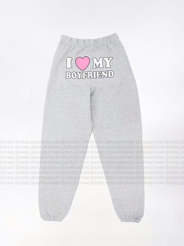 I Love My Boyfriend Sweatpants Pink